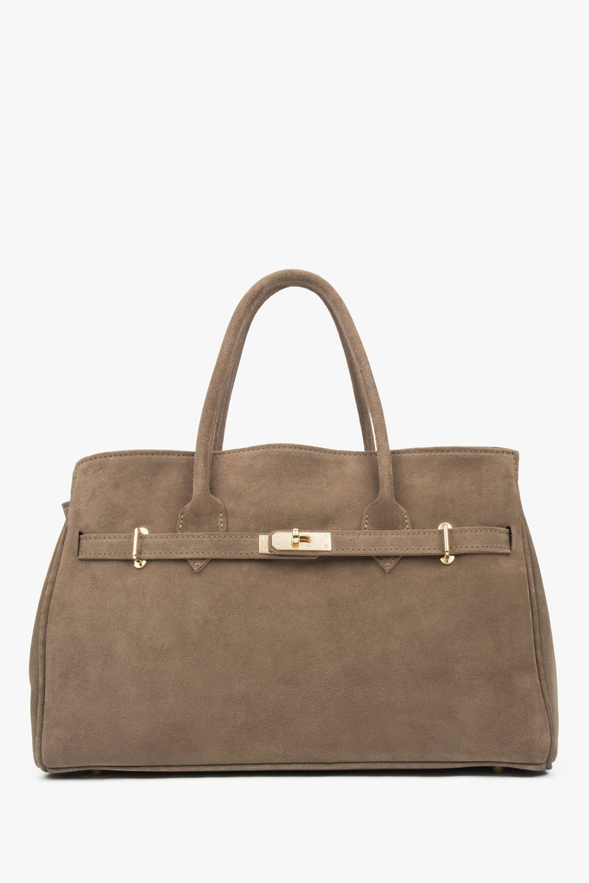 Große braune Damen-Tasche aus edlem italienischem Velours Estro ER00117912.