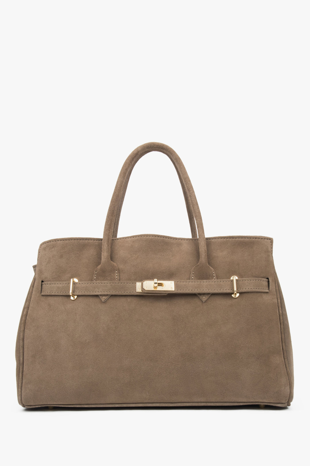 Große braune Damen-Tasche aus edlem italienischem Velours Estro ER00117912.