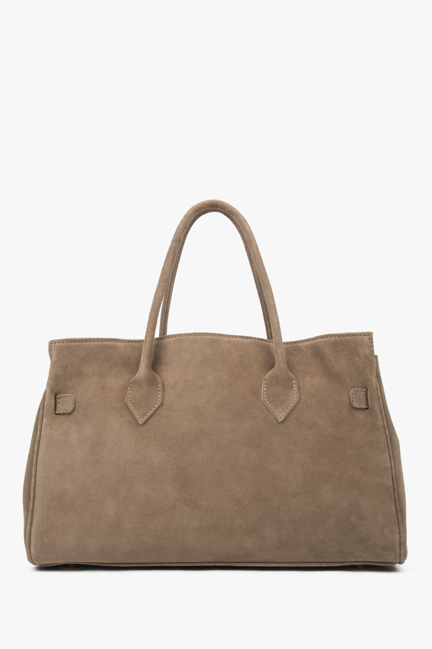 Klassische braune Handtasche im Großformat von Estro.