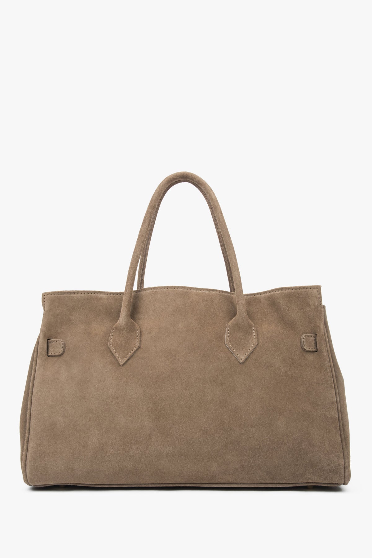 Klassische braune Handtasche im Großformat von Estro.