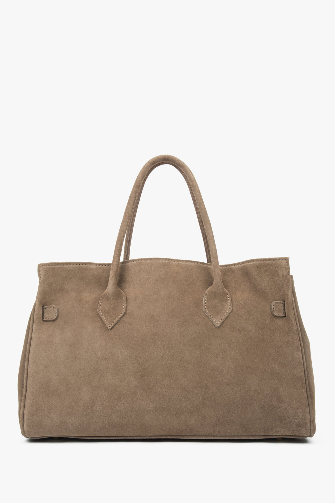 Klassische braune Handtasche im Großformat von Estro.