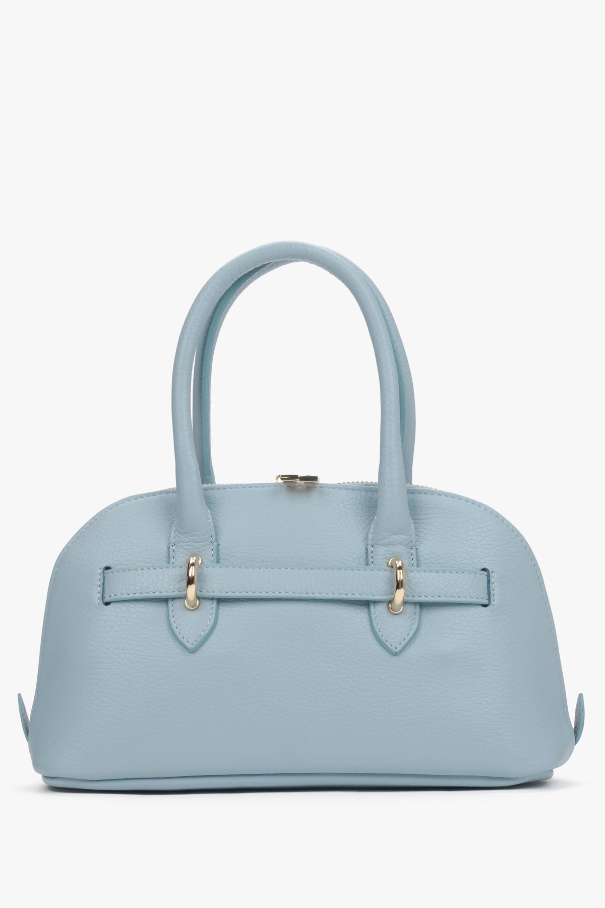 Handgefertigte hellblaue Damen-Schultertasche aus italienischem Echtleder Estro ER00117424.