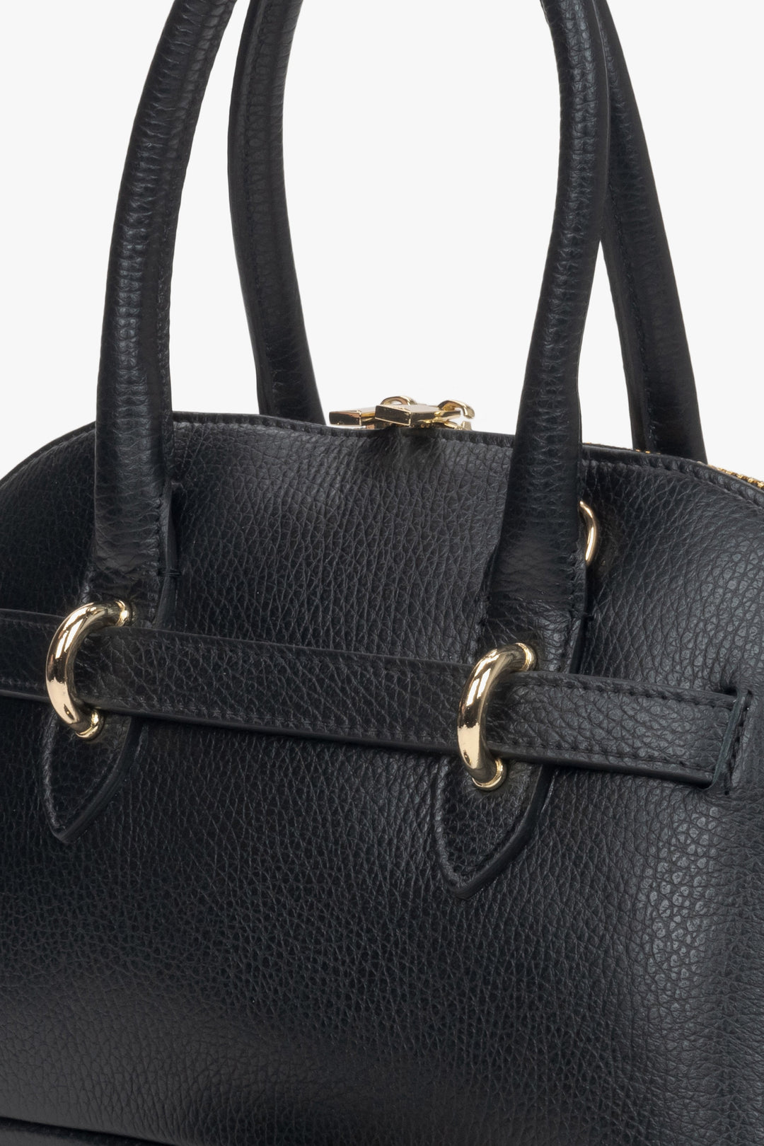 Schwarze Damen-Schultertasche von Estro aus edlem italienischem Premium-Leder.