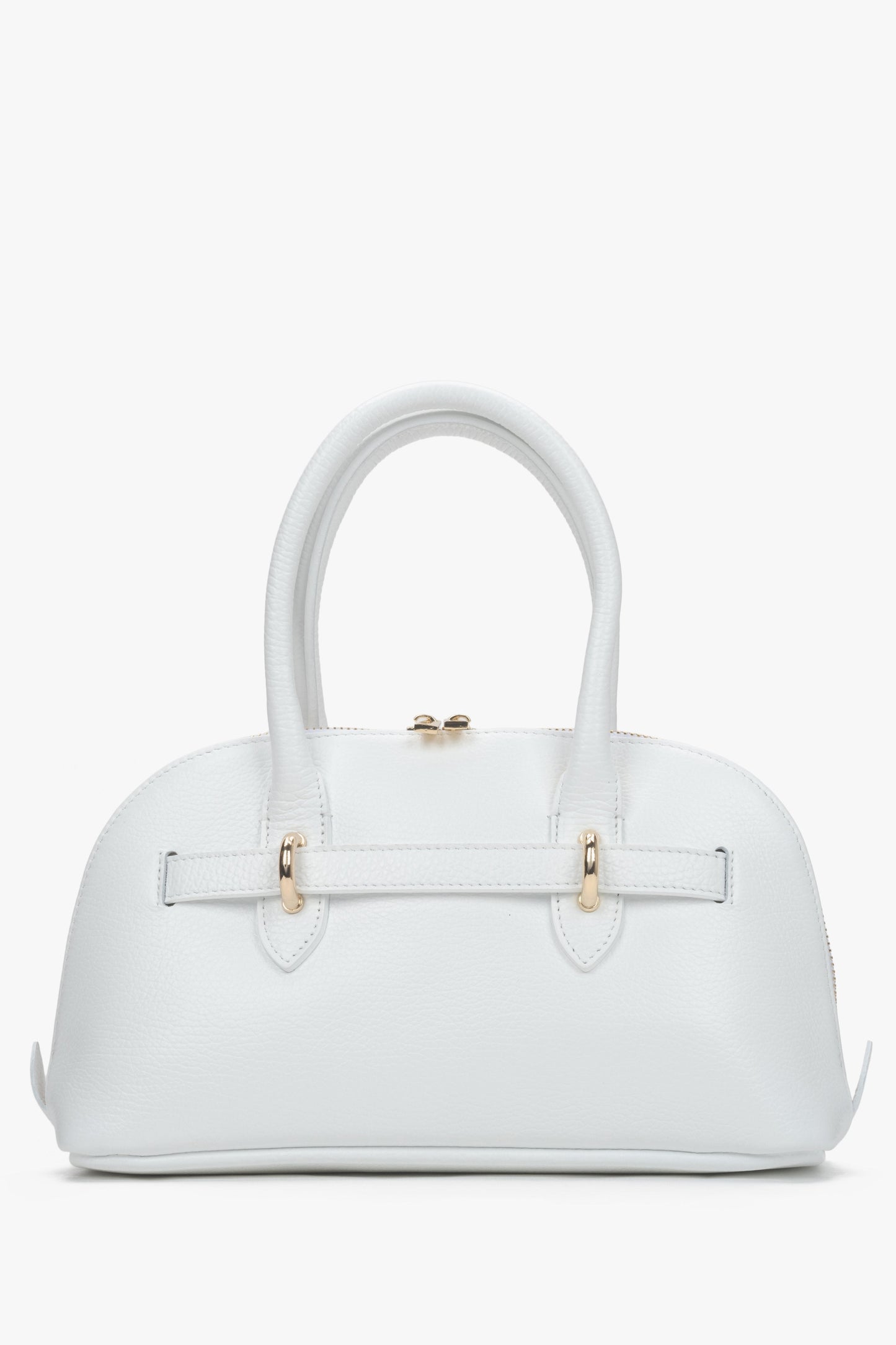 Handgefertigte weiße Damen-Schultertasche aus italienischem Echtleder Estro ER00117425.