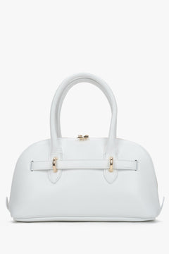 Handgefertigte weiße Damen-Schultertasche aus italienischem Echtleder Estro ER00117425.