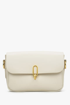 Hellbeige Damen-Schultertasche aus echtem Leder Estro ER00114944.