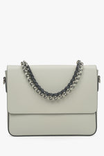 Hellbeige Damen-Schultertasche aus edlem italienischem Leder mit Kette Premium Estro ER00115034.