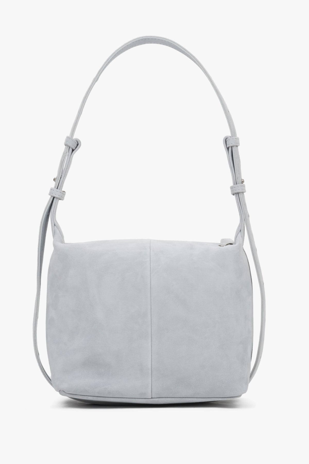Hellblaue Schultertasche mit verstellbarem Riemen Seitenprofil
