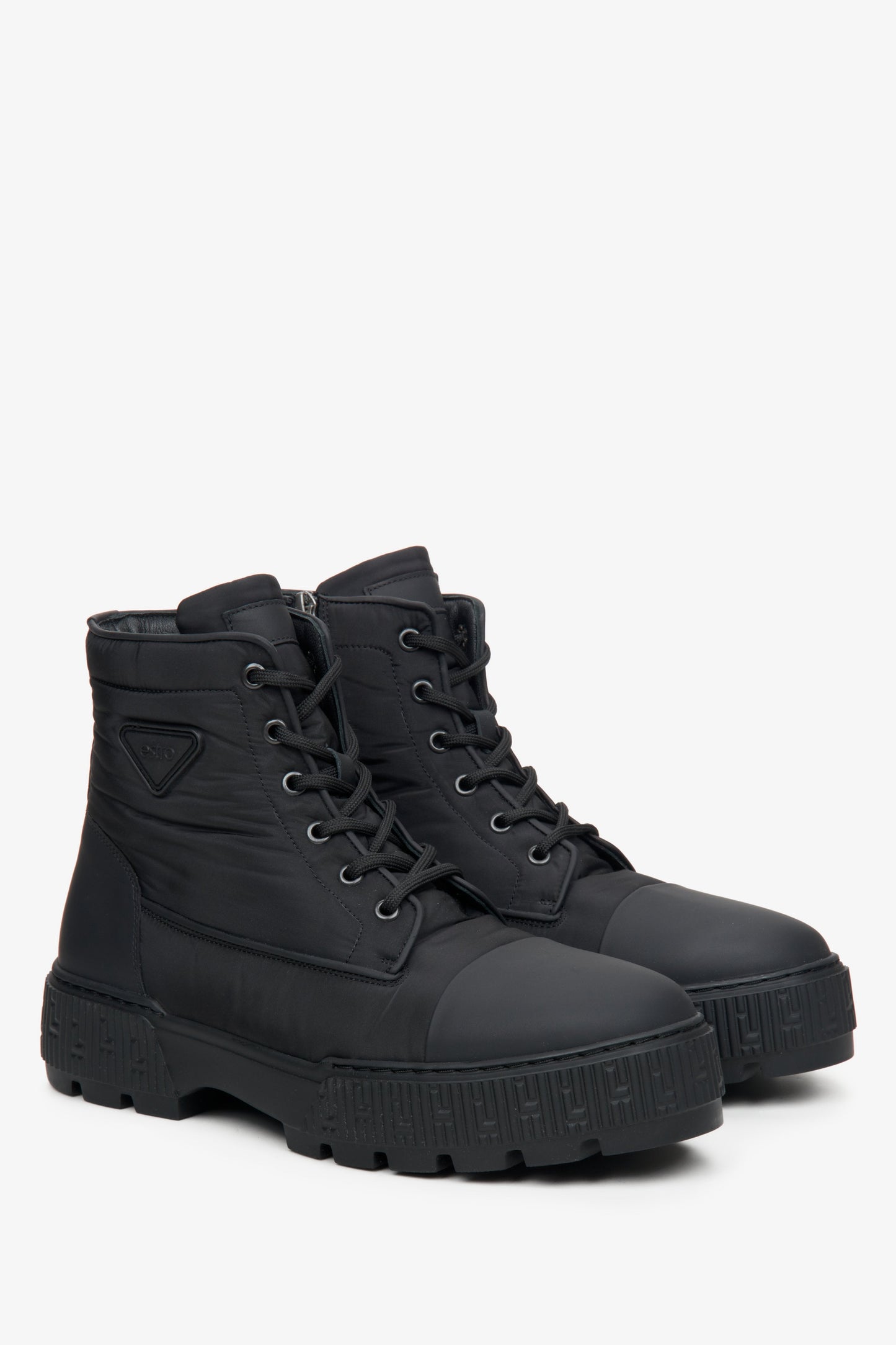 Schwarze, textile Herrenstiefeletten Estro.