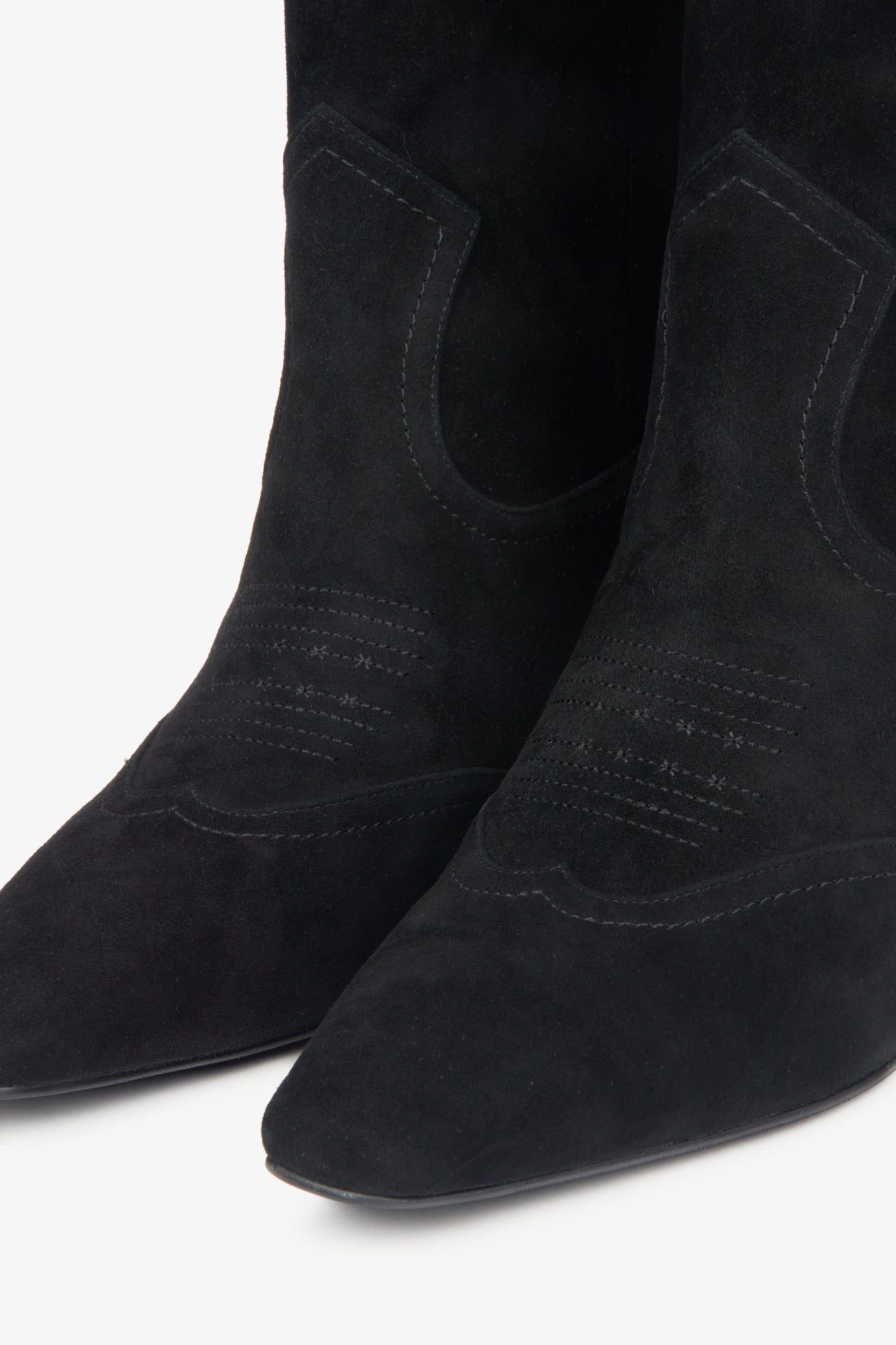 Schwarze Damen-Cowboystiefel mit textiler Fütterung und Western-Stil Estro ER00116168