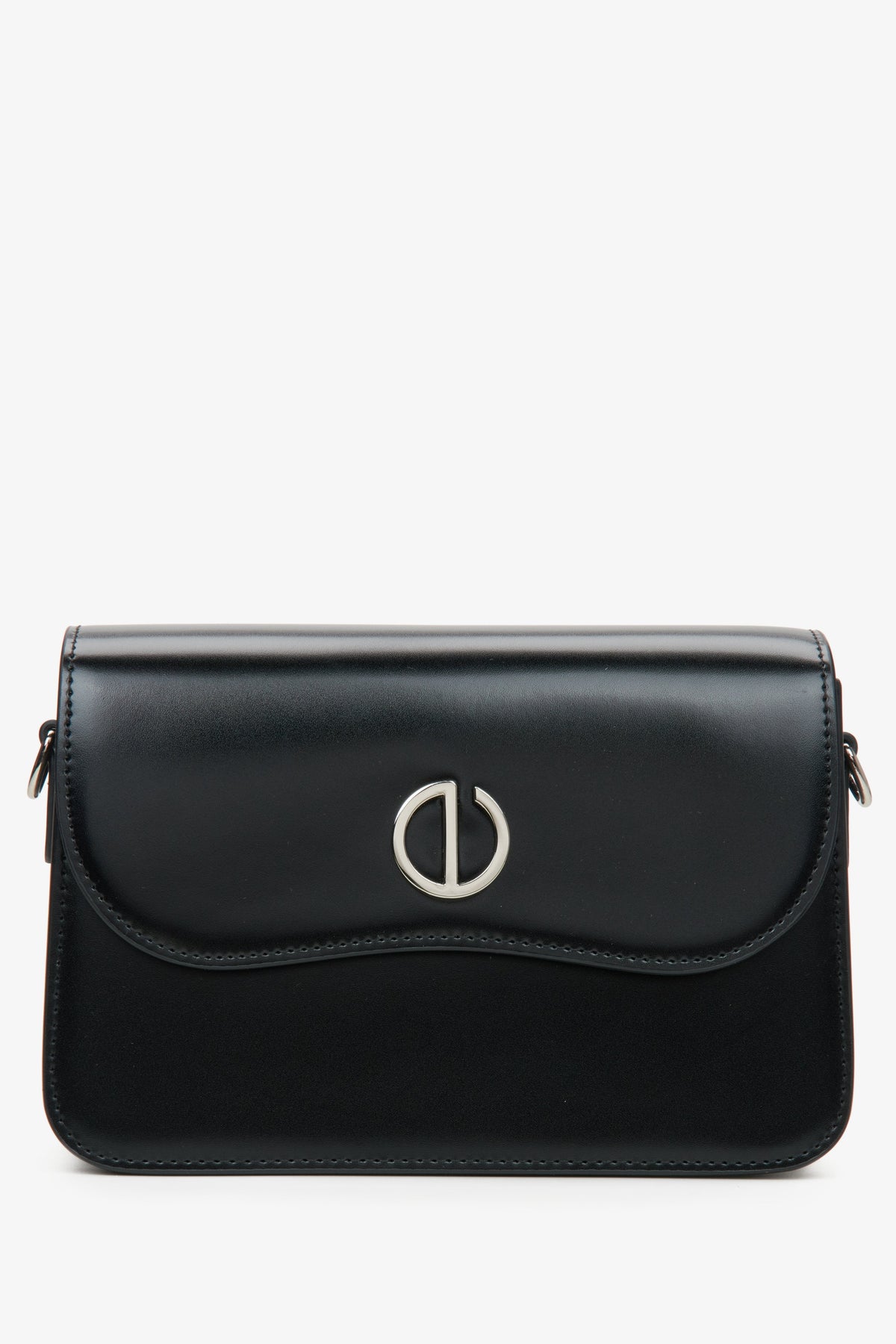 Kleine schwarze Damen-Handtasche aus echtem Leder Estro ER00115768.