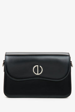 Kleine schwarze Damen-Handtasche aus echtem Leder Estro ER00115768.