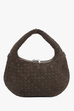 Kleine braune Damen-Handtasche aus echtem Velours Estro ER00116819.