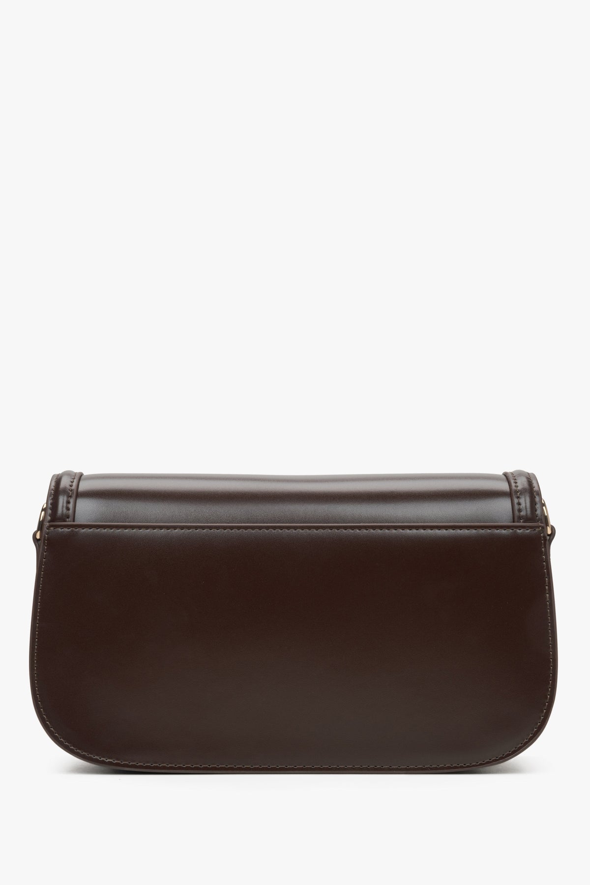 Kleine dunkelbraune Damen-Schultertasche mit edlen goldfarbenen Beschlägen Estro ER00115778
