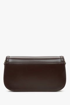Kleine dunkelbraune Damen-Schultertasche mit edlen goldfarbenen Beschlägen Estro ER00115778