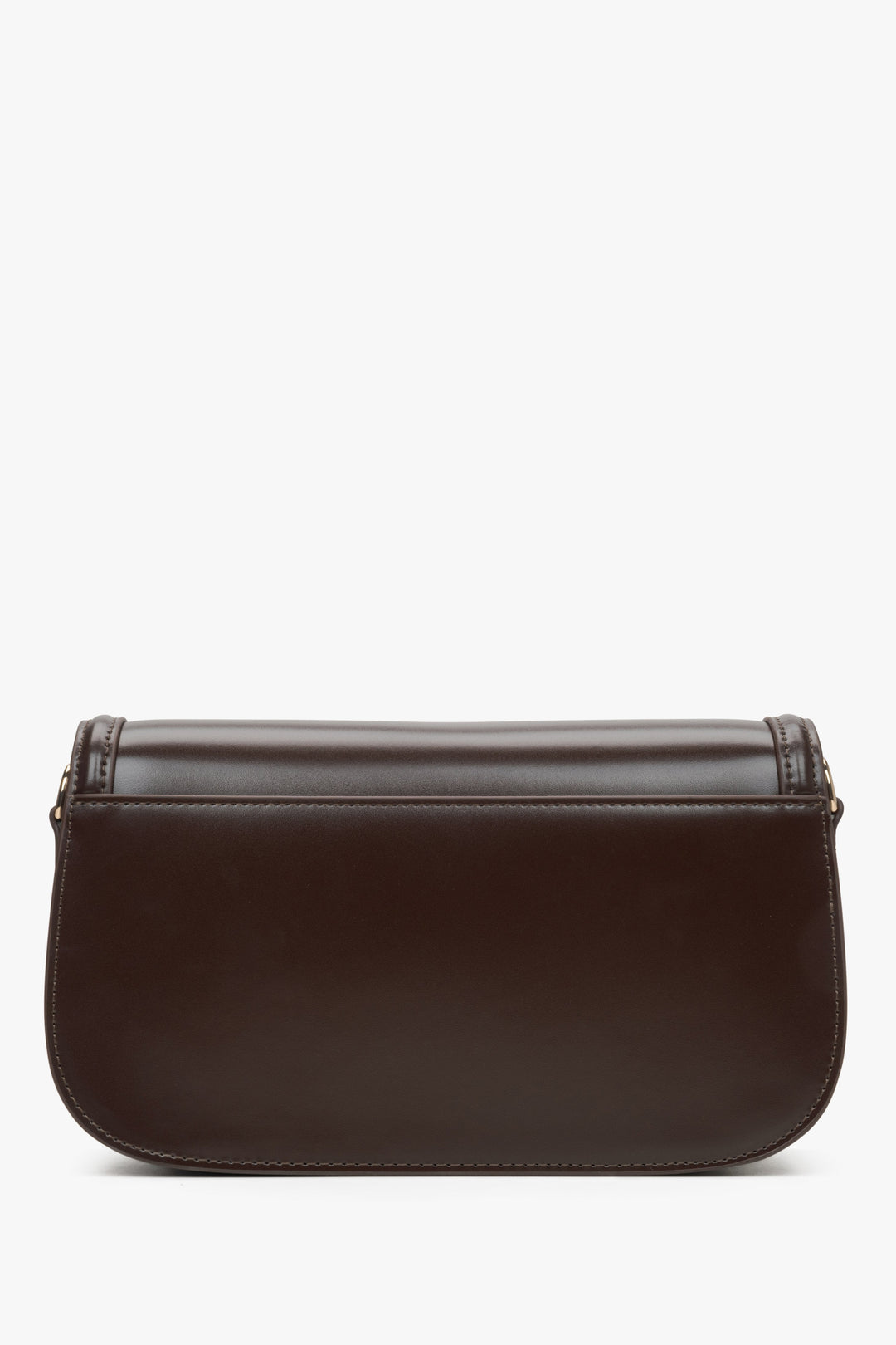 Kleine dunkelbraune Damen-Schultertasche mit edlen goldfarbenen Beschlägen Estro ER00115778