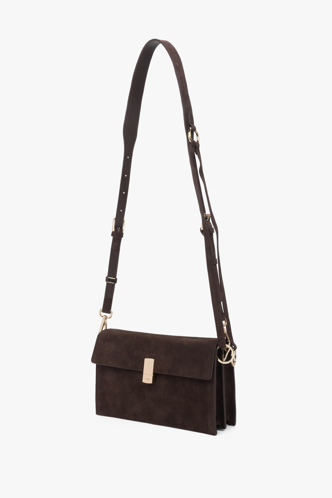 Ansicht der edlen Schultertasche mit langem Trageriemen, ideal als Crossbody-Bag.