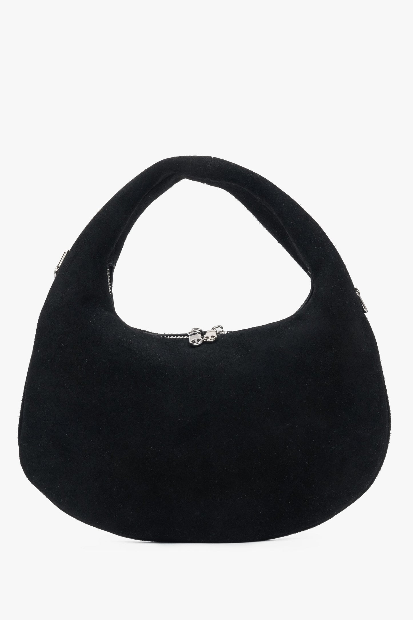 Kleine schwarze Damen-Handtasche aus echtem Velours Estro ER00116818.