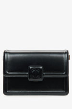 Kleine schwarze Damen-Schultertasche aus echtem Leder ER00115779.