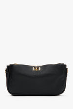 Kleine schwarze italienische Leder-Umhängetasche für Damen Estro ER00117429.