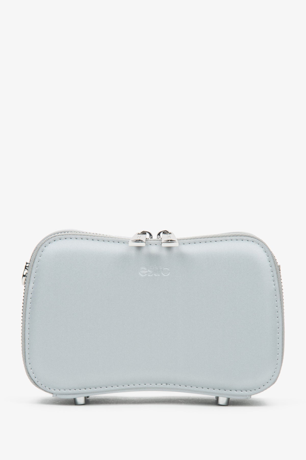 Kleine silberne Damen-Schultertasche mit Kette Estro ER00116810