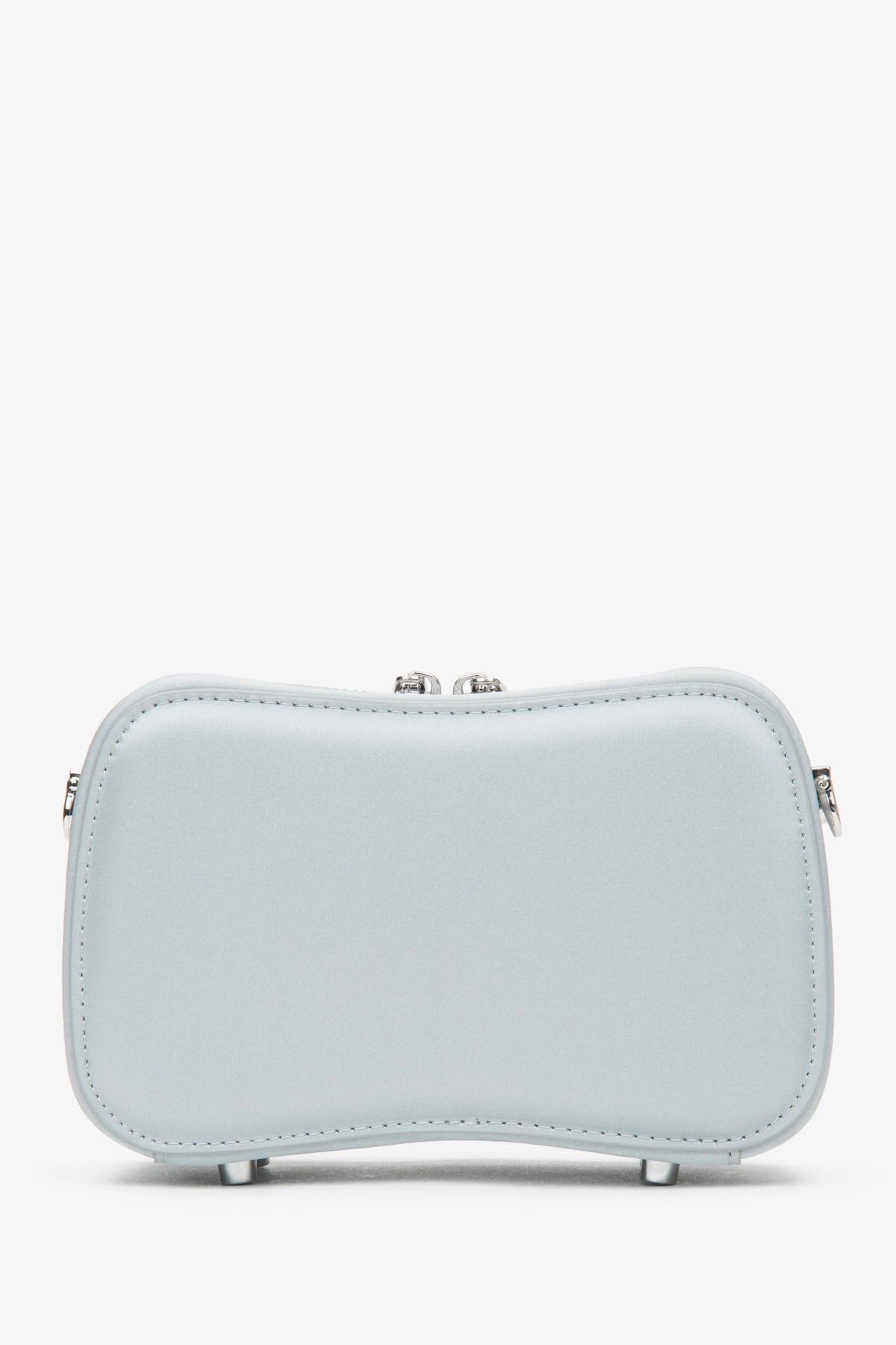 Kleine silberne Damen-Schultertasche mit Kette Estro ER00116810