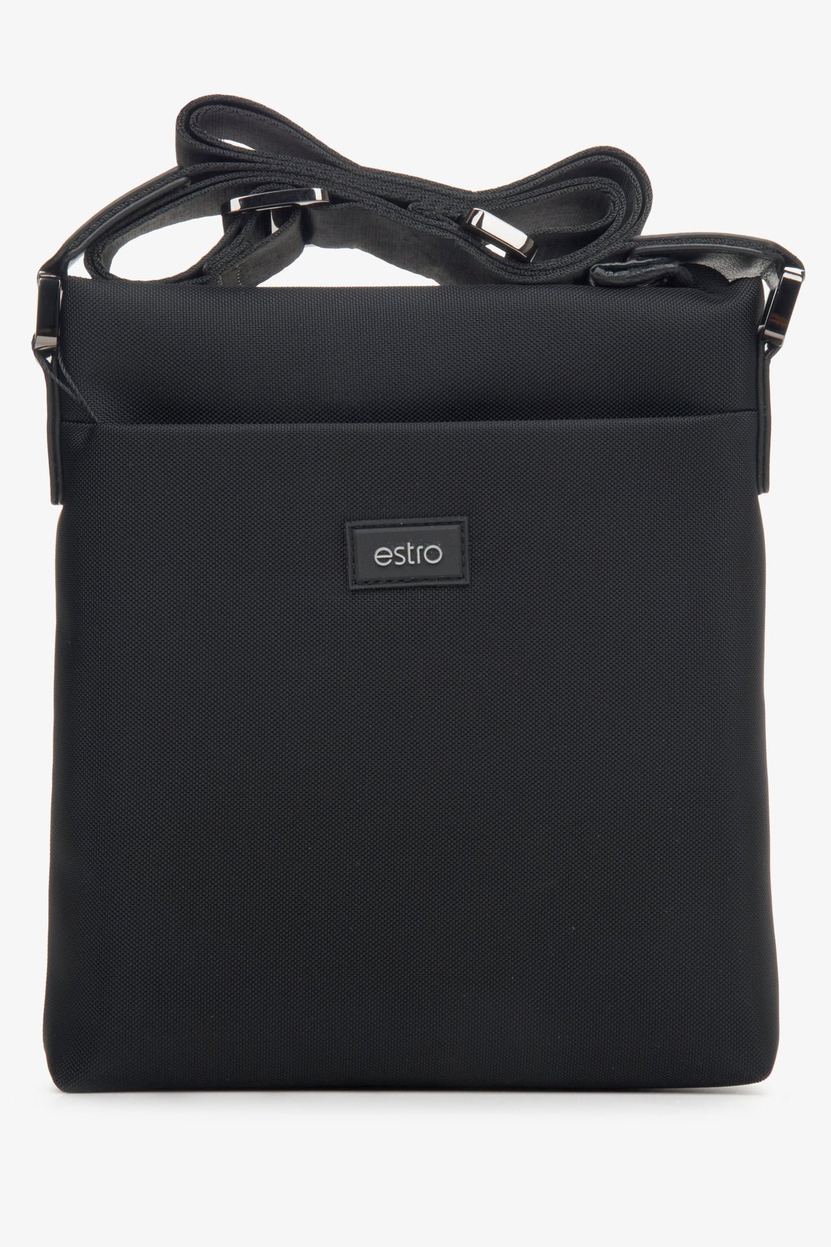 Kompakte schwarze Herrentasche mit verstellbarem Riemen Estro ER00114153.