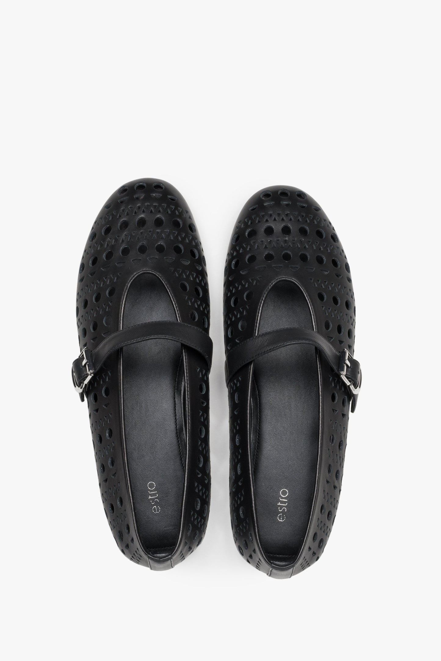 Schwarze Sommerschuhe für Damen mit Schnallenverschluss – Modell Estro ER00116976