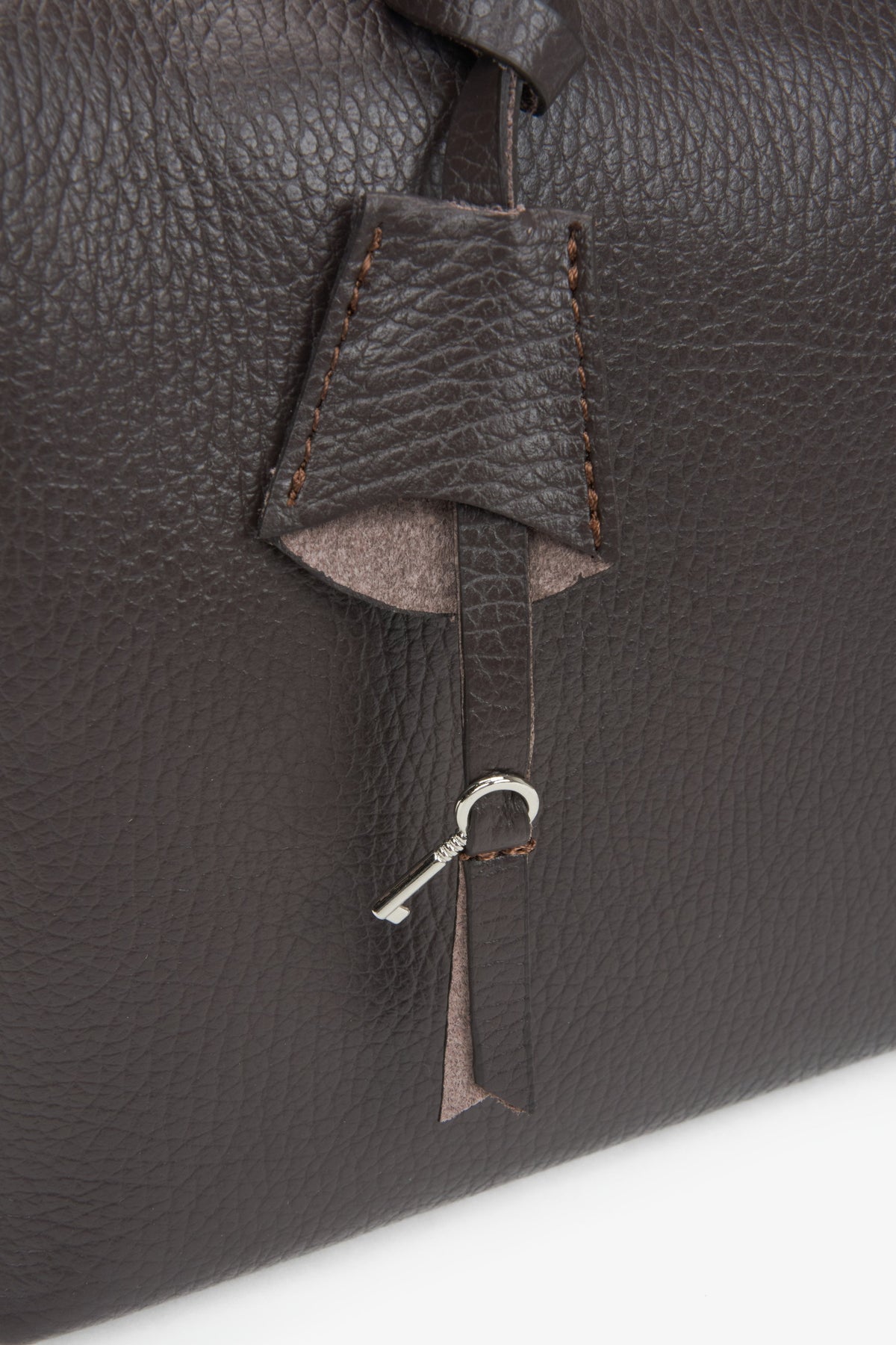 Dunkelbraune Damen-Satchel-Tasche aus edlem italienischem Echtleder Estro ER00116700
