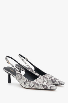 Slingback-Pumps mit schmalem Absatz und Animal-Muster, Estro ER00117230