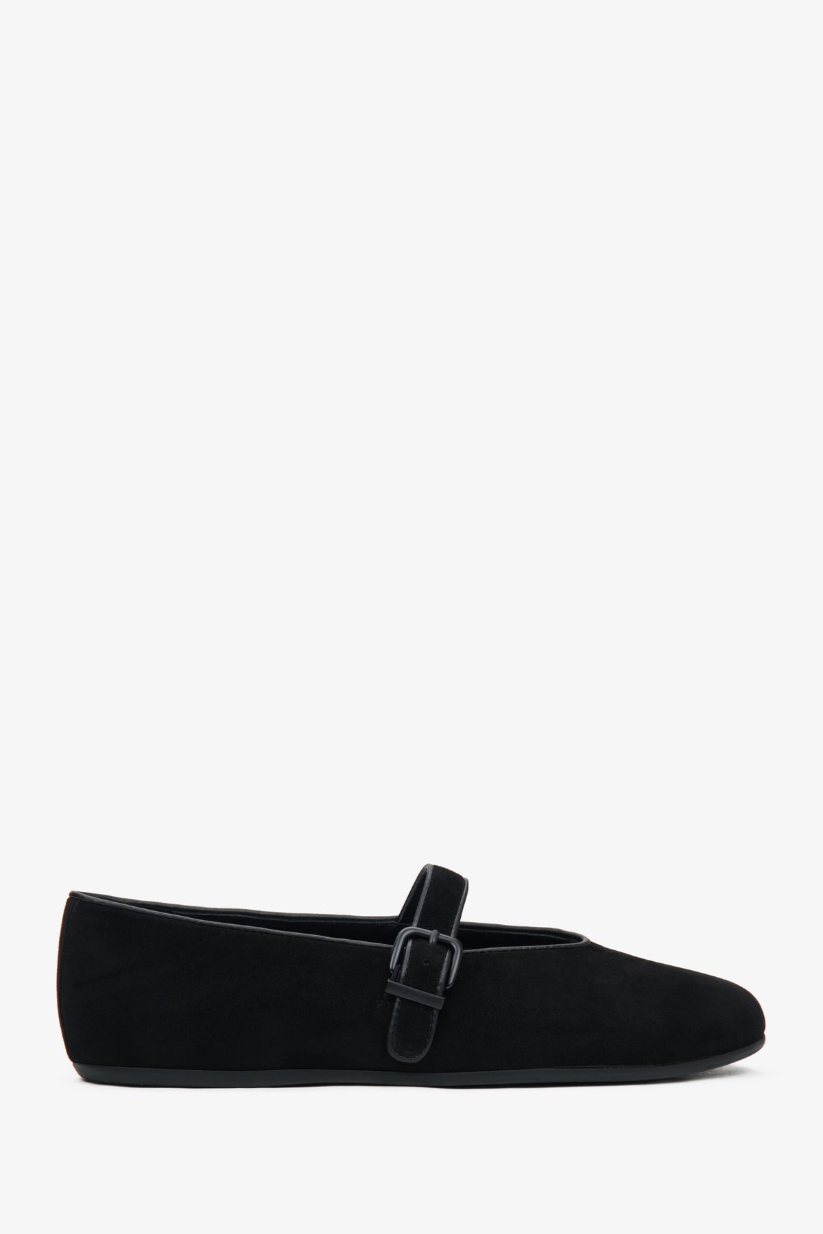 Klassische Ballerinas aus weichem schwarzem Veloursleder Estro ER00116951