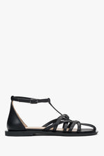 Schwarze Damen Fisherman Sandalen aus Leder Estro ER00117382.