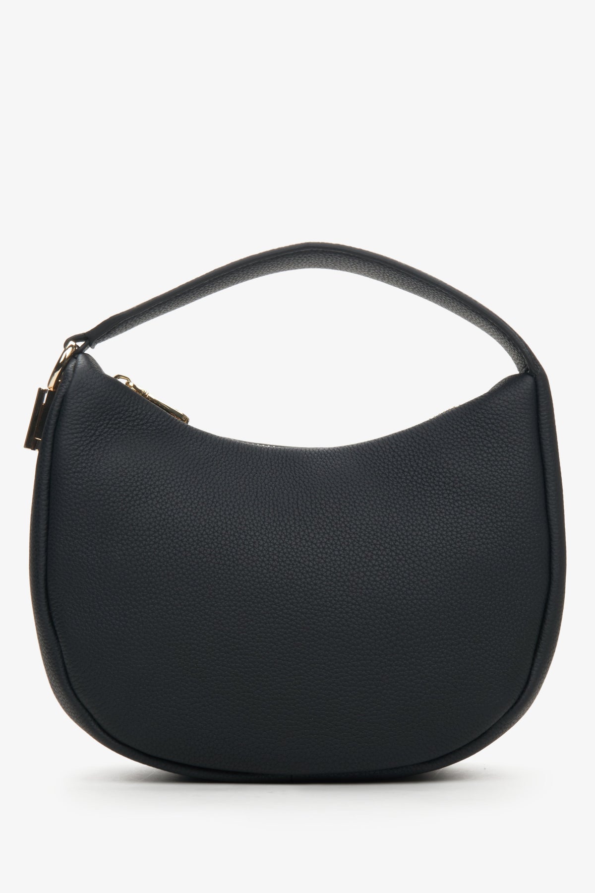 Schwarze Damen-Halbmondtasche aus echtem Leder Estro ER00114352.