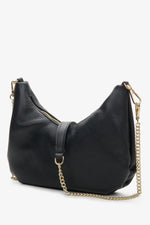 Schwarze Damen-Handtasche aus edlem italienischem Echtleder Estro ER00114117.
