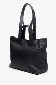 Große schwarze Damenhandtasche von Estro aus echtem Leder.