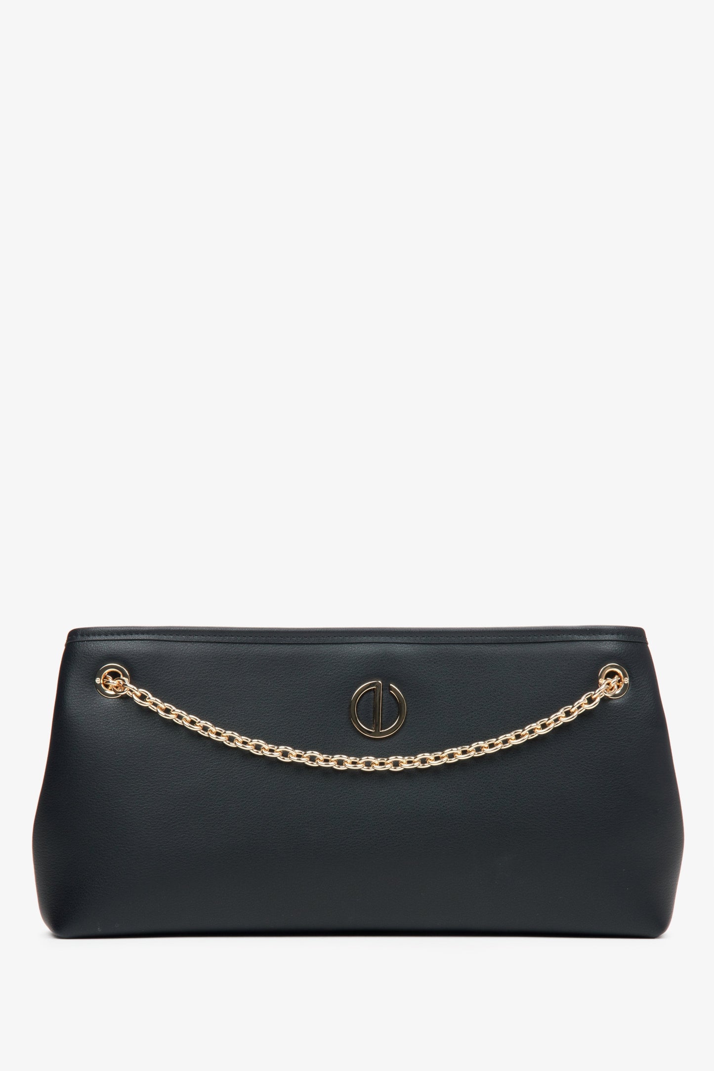 Schwarze Damen-Handtasche mit eleganter Goldkette Estro ER00114937.