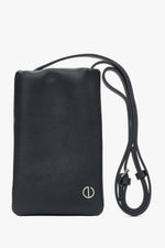 Schwarze Damen-Handytasche aus echtem Leder Estro ER00116880.