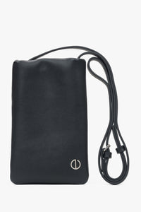 Schwarze Damen-Handytasche aus echtem Leder Estro ER00116880.