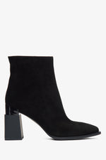 Schwarze Damen High Heel Stiefeletten aus Velours mit Futter Estro ER00115877