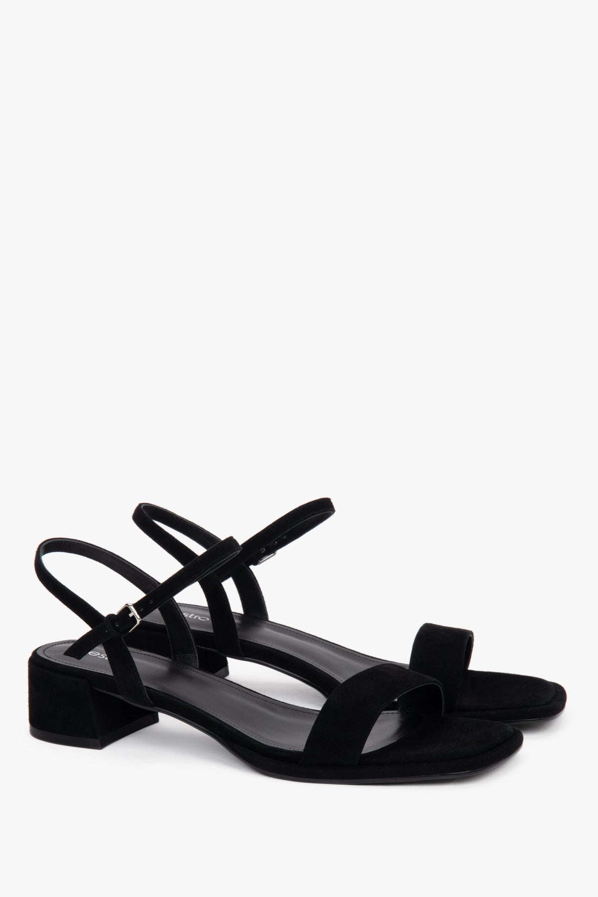 Elegante schwarze Velours-Sandalen für Damen mit offener Form