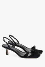 Schwarze Damen-Sandalen aus Velours mit Strass-Schnallen von Estro
