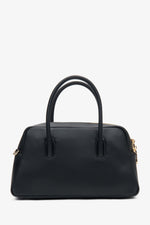 Schwarze Damen-Satchel-Tasche aus echtem Leder Estro ER00116834.