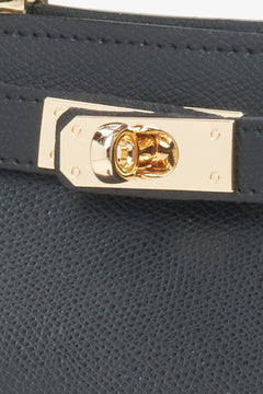 Schwarze Damen-Satchel-Tasche aus edlem italienischem Echtleder Estro ER00115408