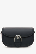 Schwarze Damen-Satteltasche aus echtem Leder Estro ER00115771.