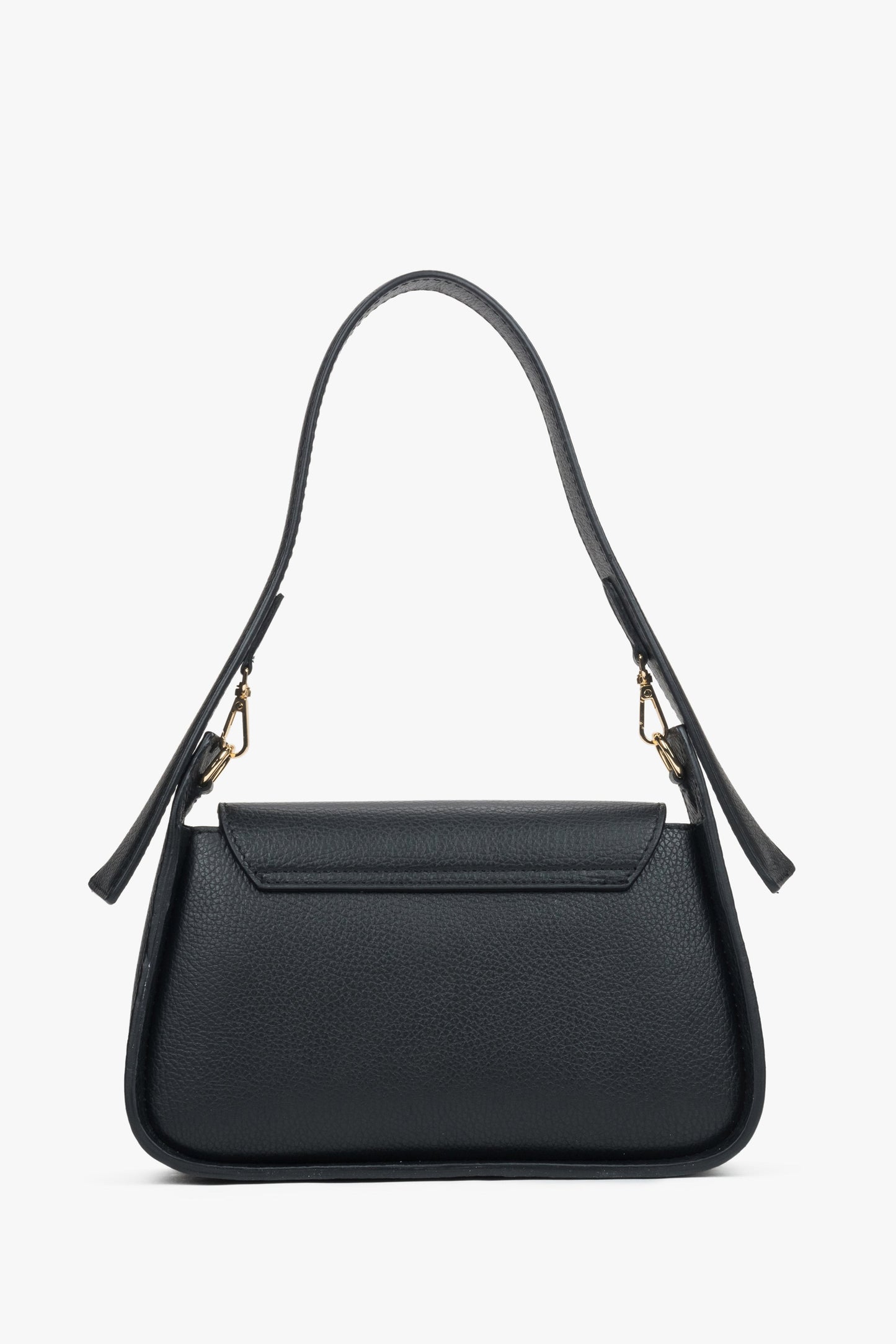 Schwarze Damen-Umhängetasche von Estro – Rückansicht der Tasche.