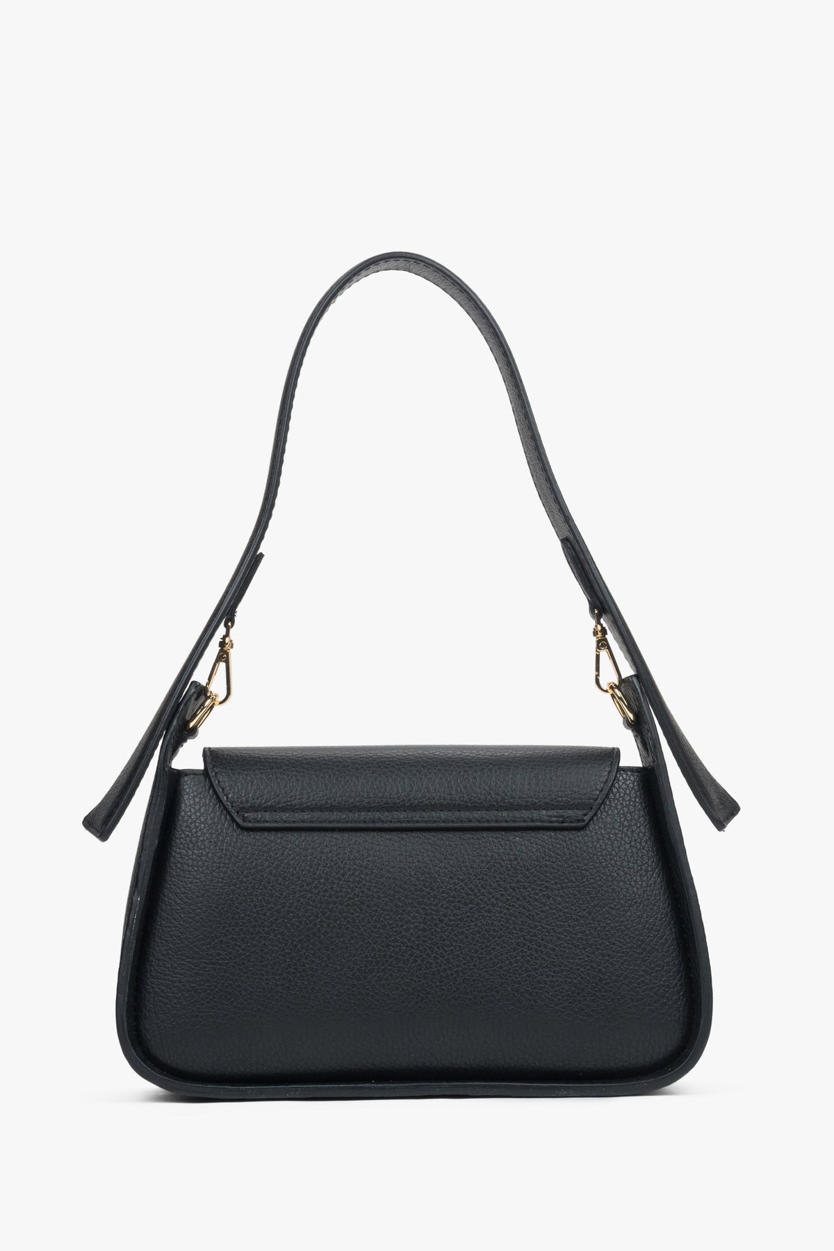 Schwarze Damen-Umhängetasche von Estro – Rückansicht der Tasche.
