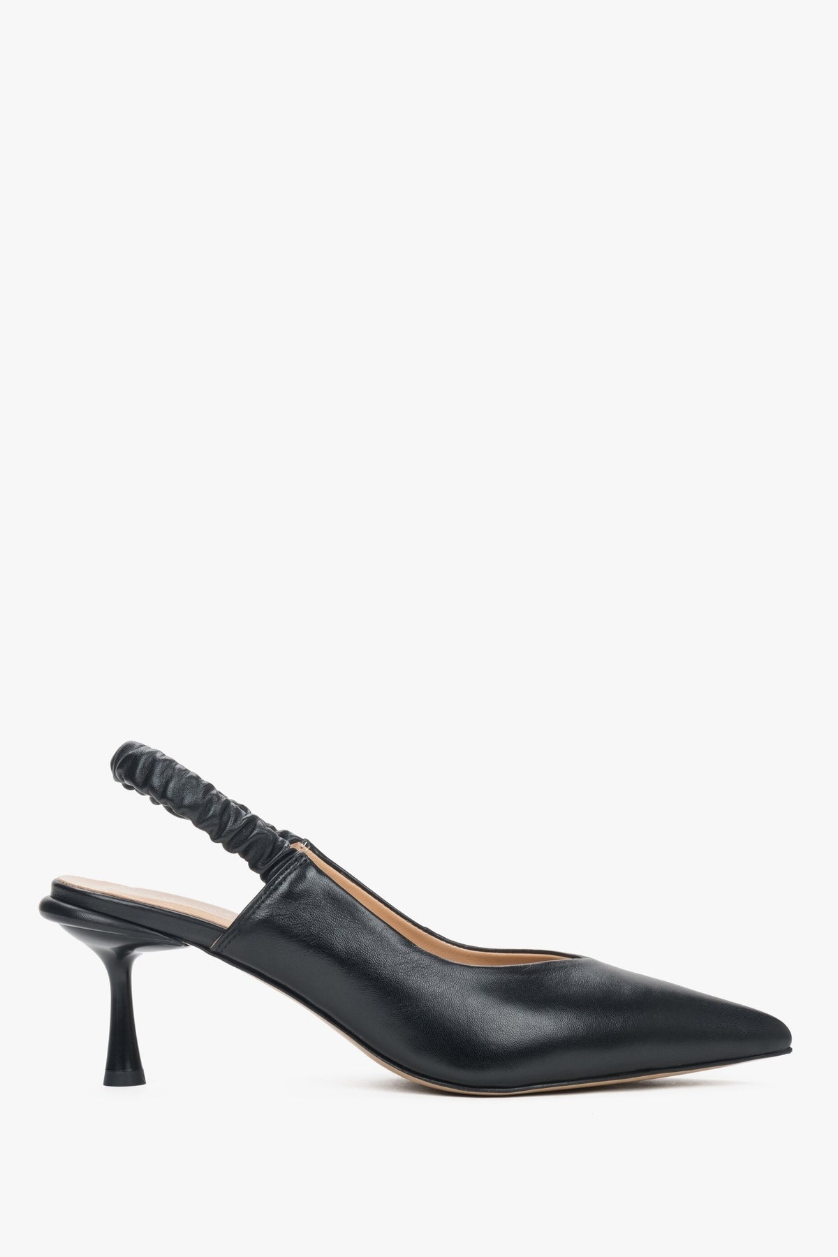 Damen Slingback Pumps aus schwarzem Leder von Estro ER00115115