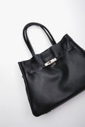 Schwarze Damen Tote-Bag aus italienischem Premium-Echtleder Estro ER00120583