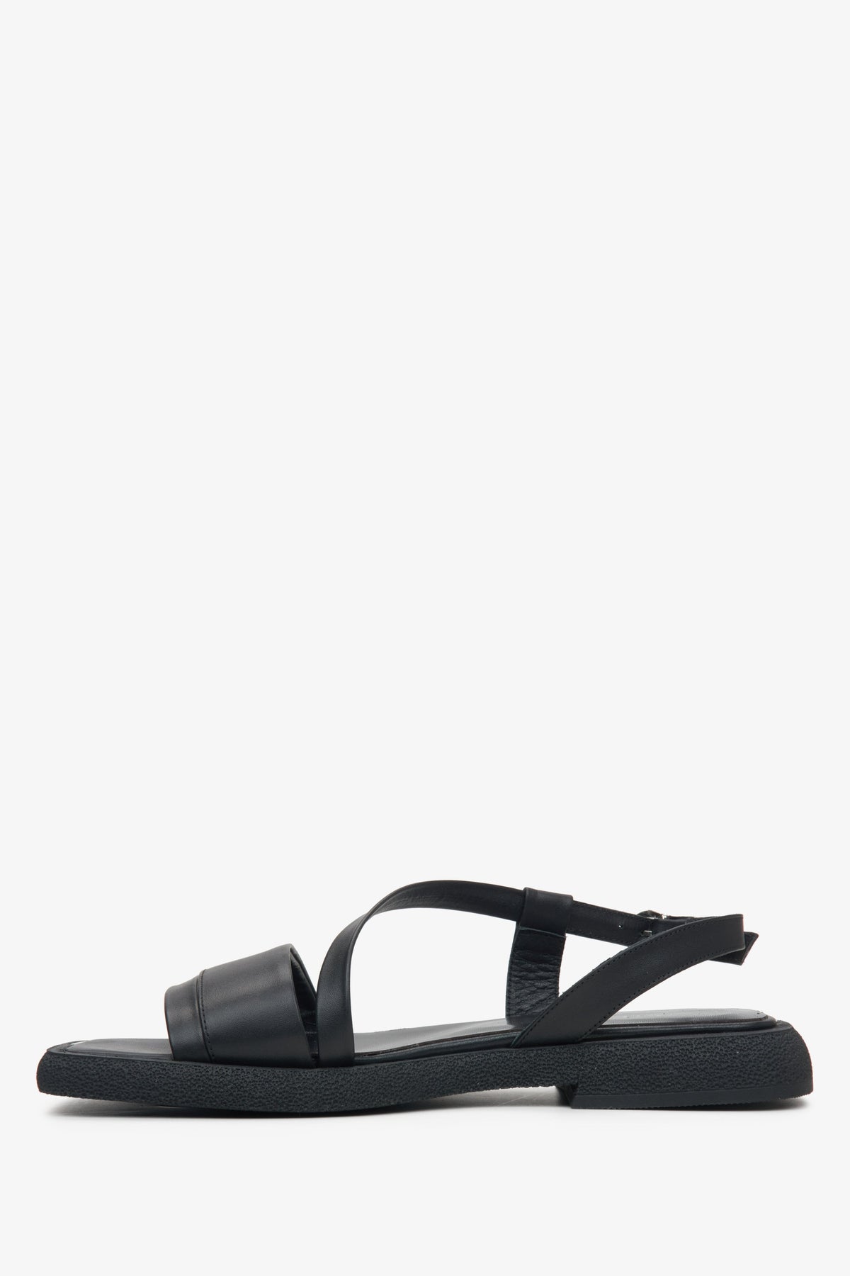 Schwarze Damen-Sandalen von Estro aus hochwertigem Echtleder. 