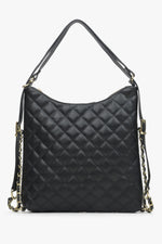 Schwarze gesteppte Damen-Schultertasche aus edlem italienischem Echtleder Estro ER00114311.